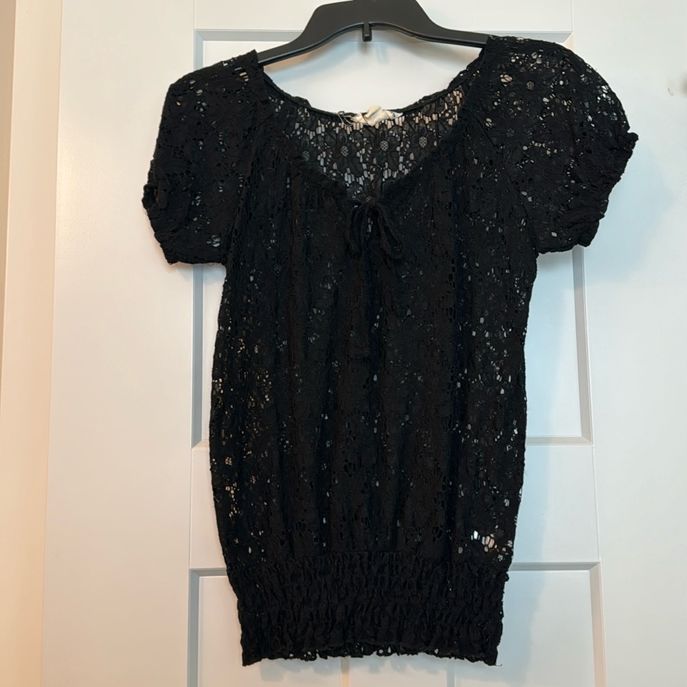 Black Lace Top, Size Small